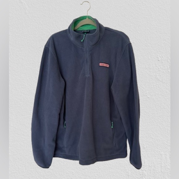 Vineyard Vines Blue and Green Fleece Pullover - Picture 1 of 11